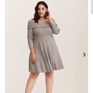 Torrid off shoulder sweater dress
